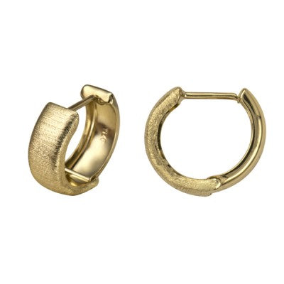 9K Yellow Gold Brushed Huggies HUG20