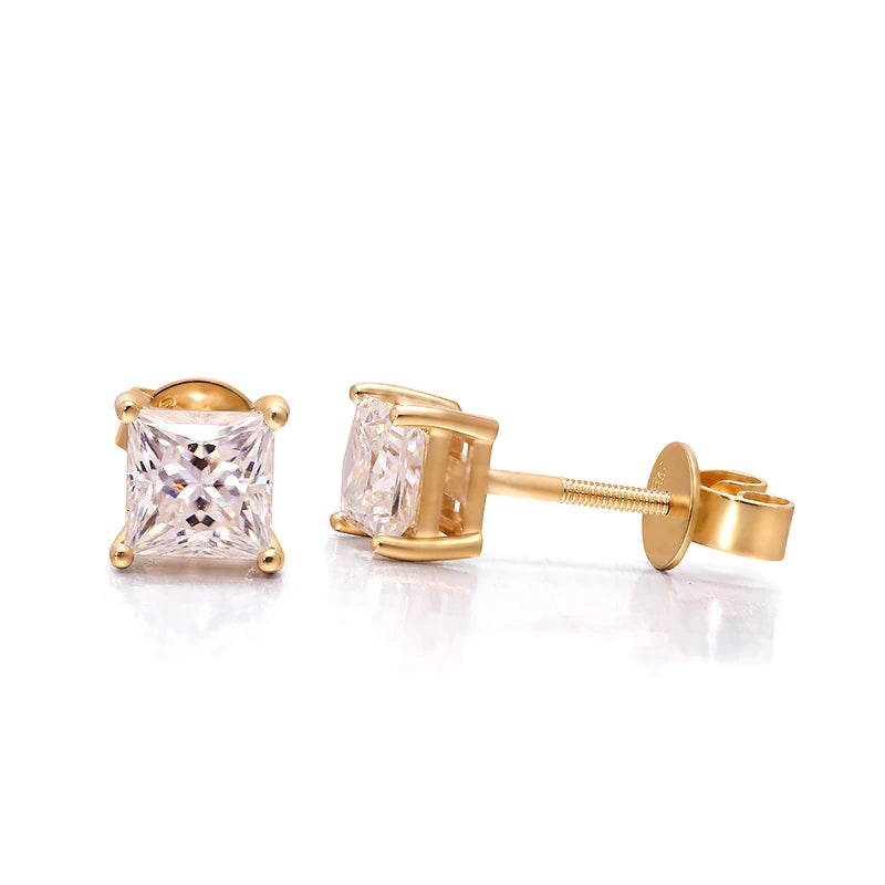 9K Yellow Gold Cubic Zirconia Earrings 5mm