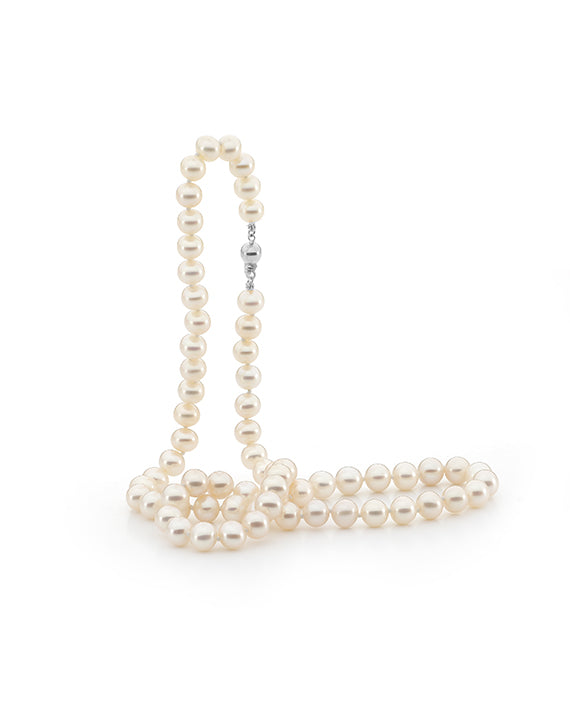 Sterling SIlver Round Freshwater Pearl Strand 50cm