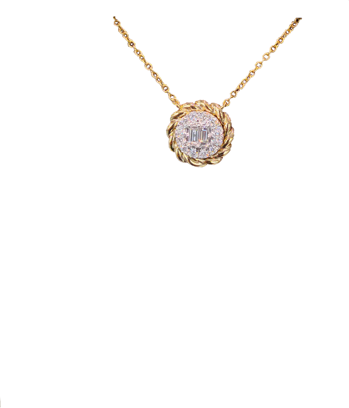 18K Yellow Gold Diamond Designer Necklace 700194