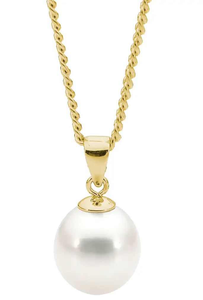 18K Yellow Gold South Sea Pearl Pendant 13x11