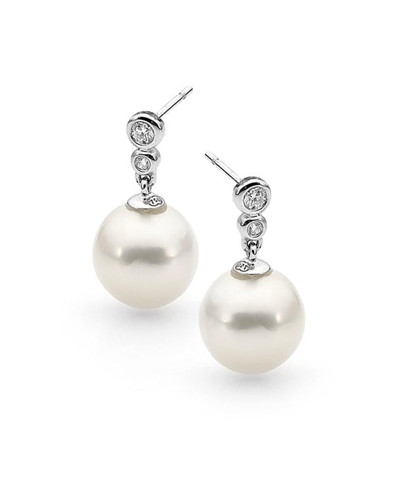 18ct 10mm Broome South Sea Diamond Earrings