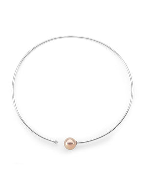 Pink Edison Freshwater Pearl Choker with Cubic Zirconia