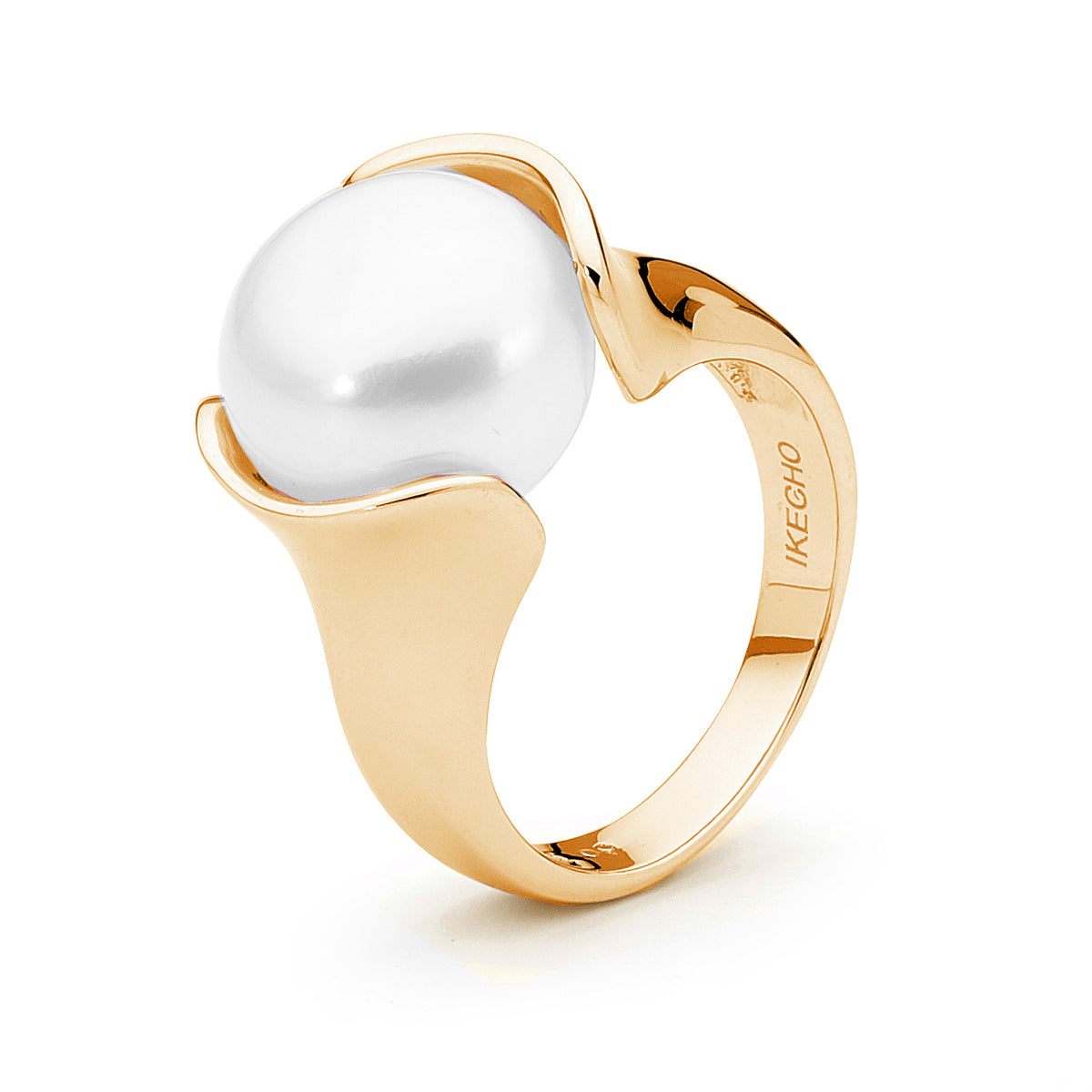 Button Freshwater Pearl Ring