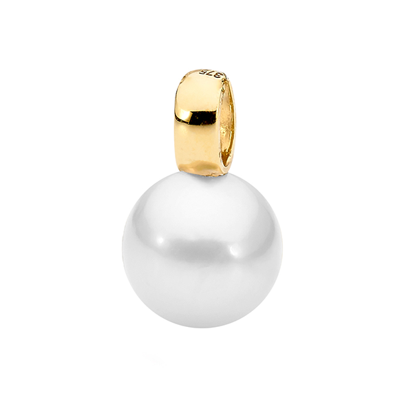 9CT YELLOW GOLD EDISON WHITE ROUND PLAIN PENDANT IP767-PYG