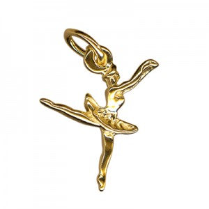 9KY Gold Ballerina Charm Pendant