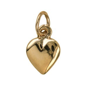 9KY Gold Heart Charm Pendant