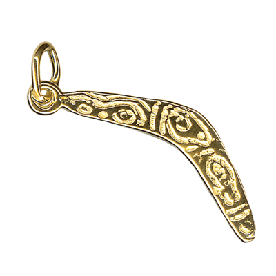 9KY Gold Large Boomerang Charm