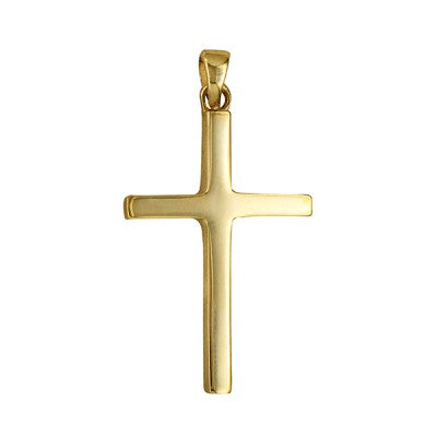 9CT Yellow Gold Flat Rectangular Cross JC2204