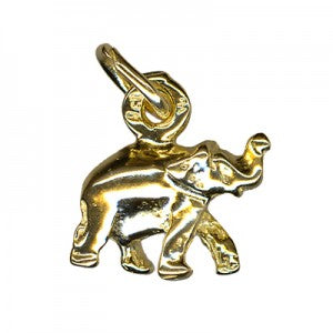 9KY Gold Elephant Pendant Charm