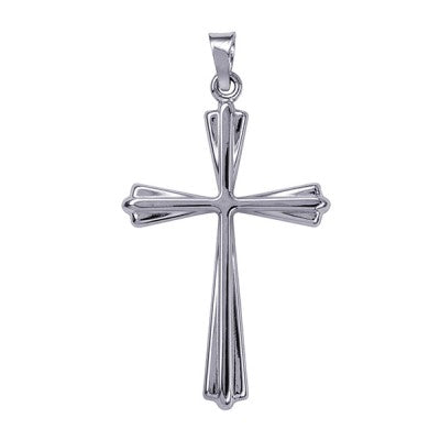 9K White Gold Hollow Fancy Cross JCH157