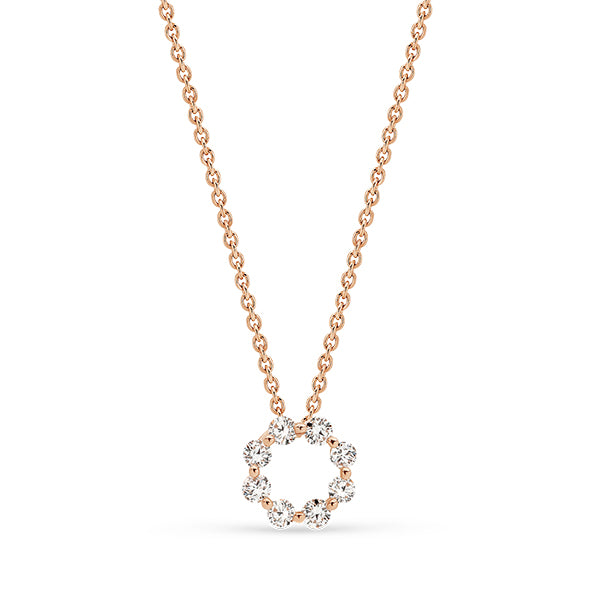 9K Gold Diamond Circle Pendant Necklace KJEF72970H