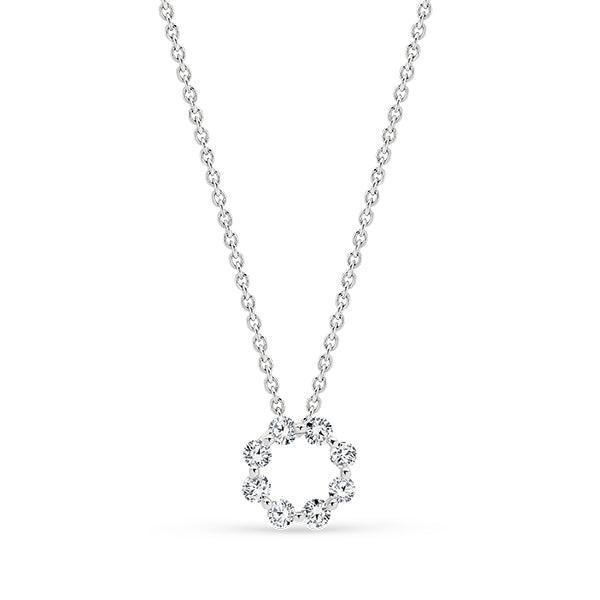 9K Gold Diamond Circle Pendant Necklace KJEF72970H