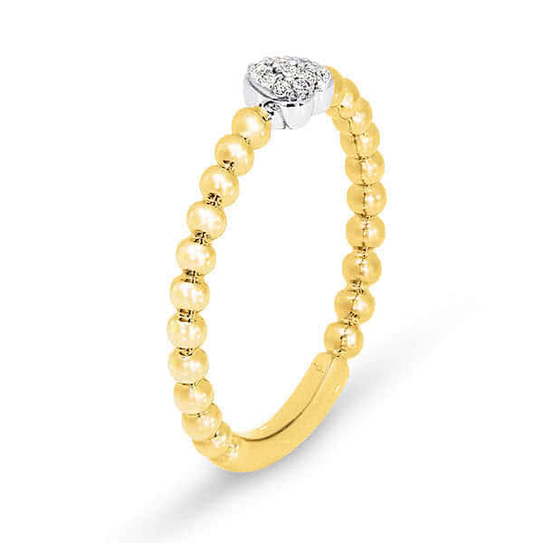 9K W/Y/R Gold Heart Diamond Ring