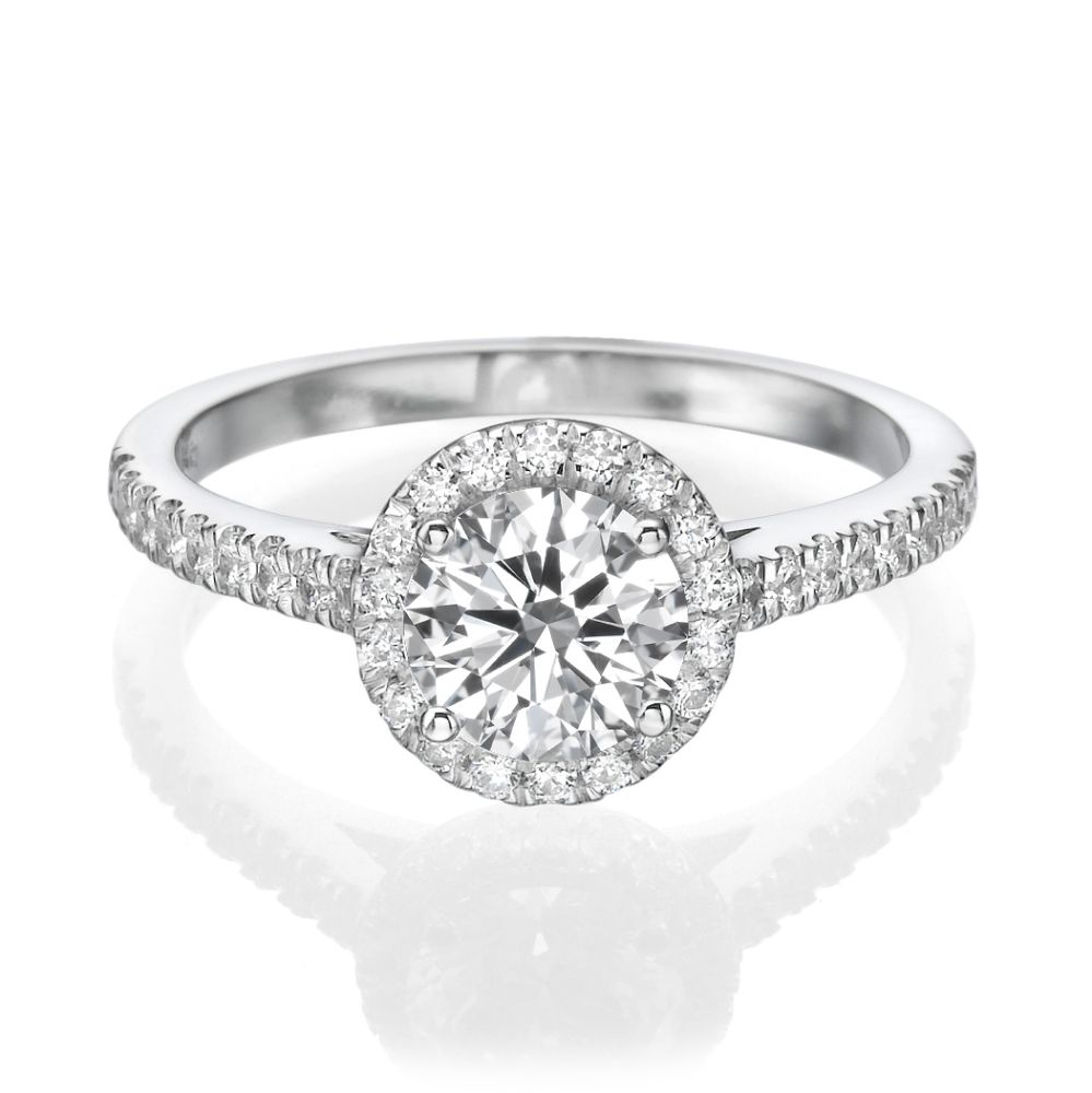 Lab Grown 14KW 1D-0.54 Halo Diamond Ladies Ring