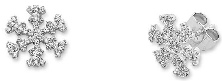 Sterling SIlver CZ Snowflake Earrings