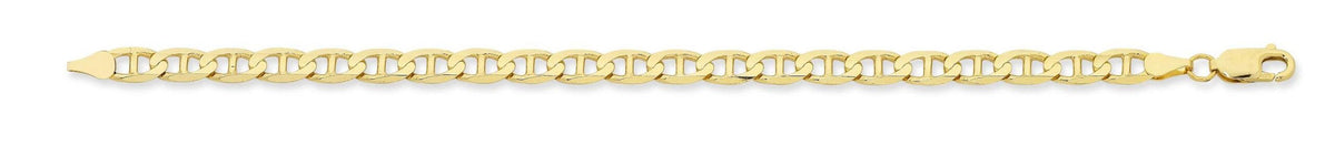 9ct Gold Silver Filled Gents Anchor Bracelet 21cm