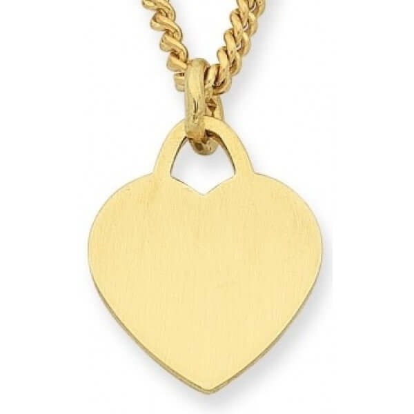 9K Gold Filled Flat Heart Pendant