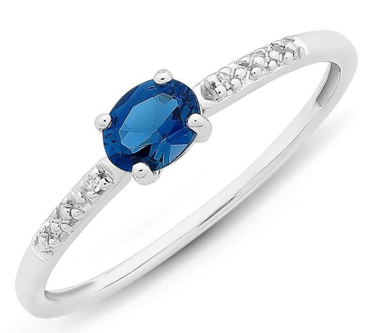9K White Gold London Blue Topaz Ring