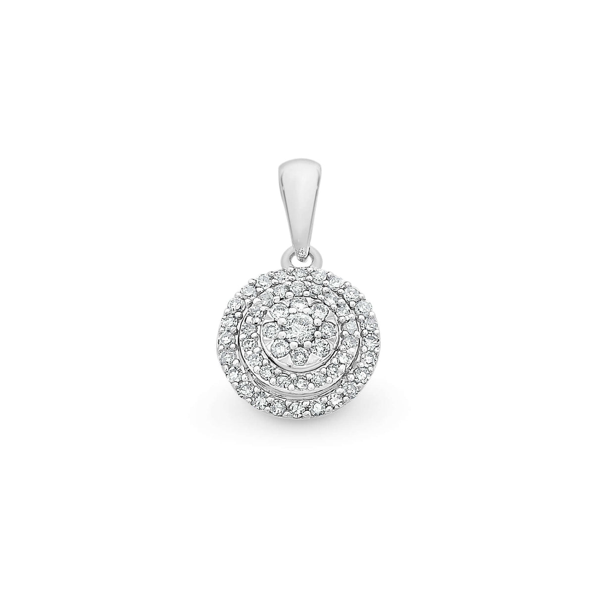 9K White Gold Halo Diamond Pendant