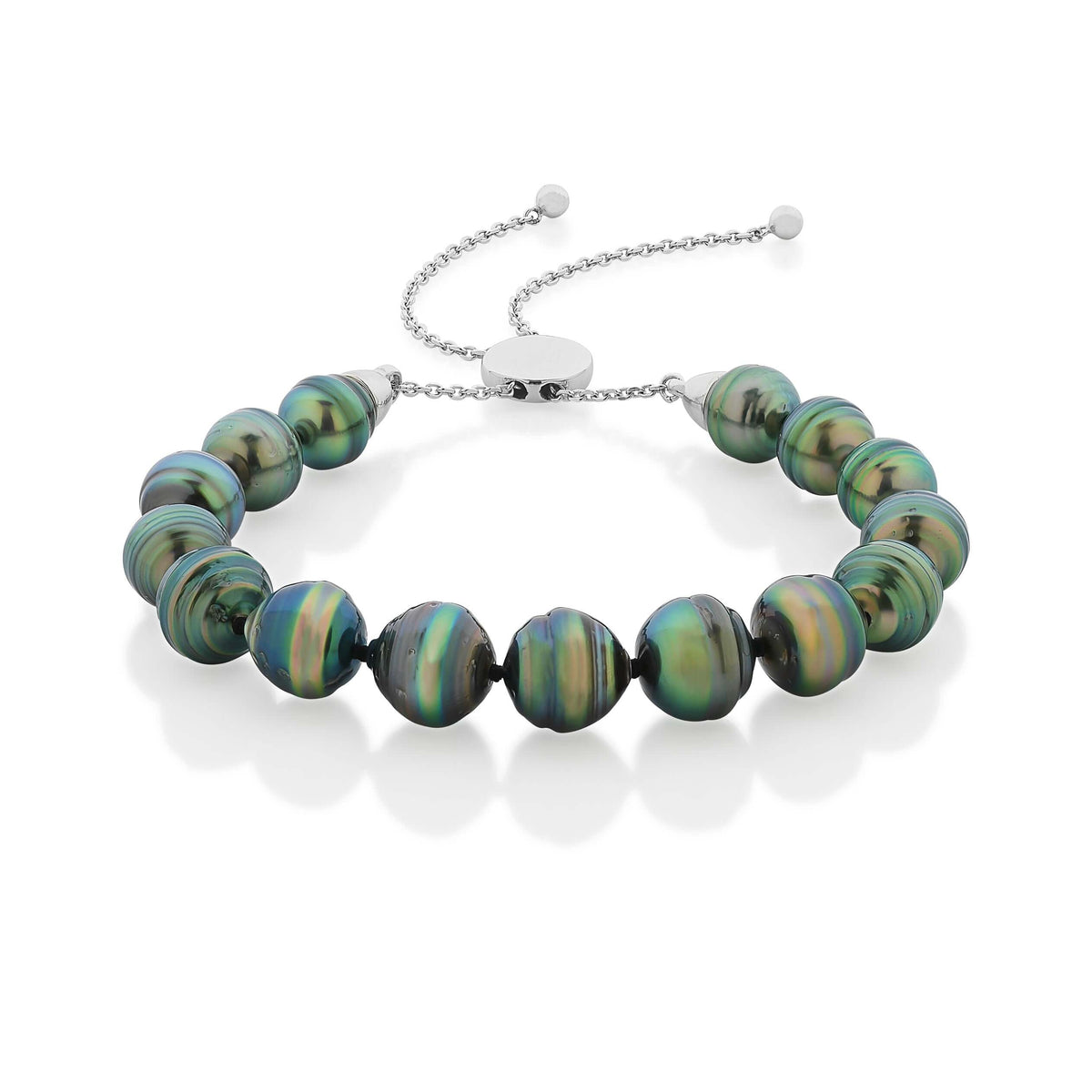 Sterling Silver Tahitian Pearl Bracelet 9-11mm