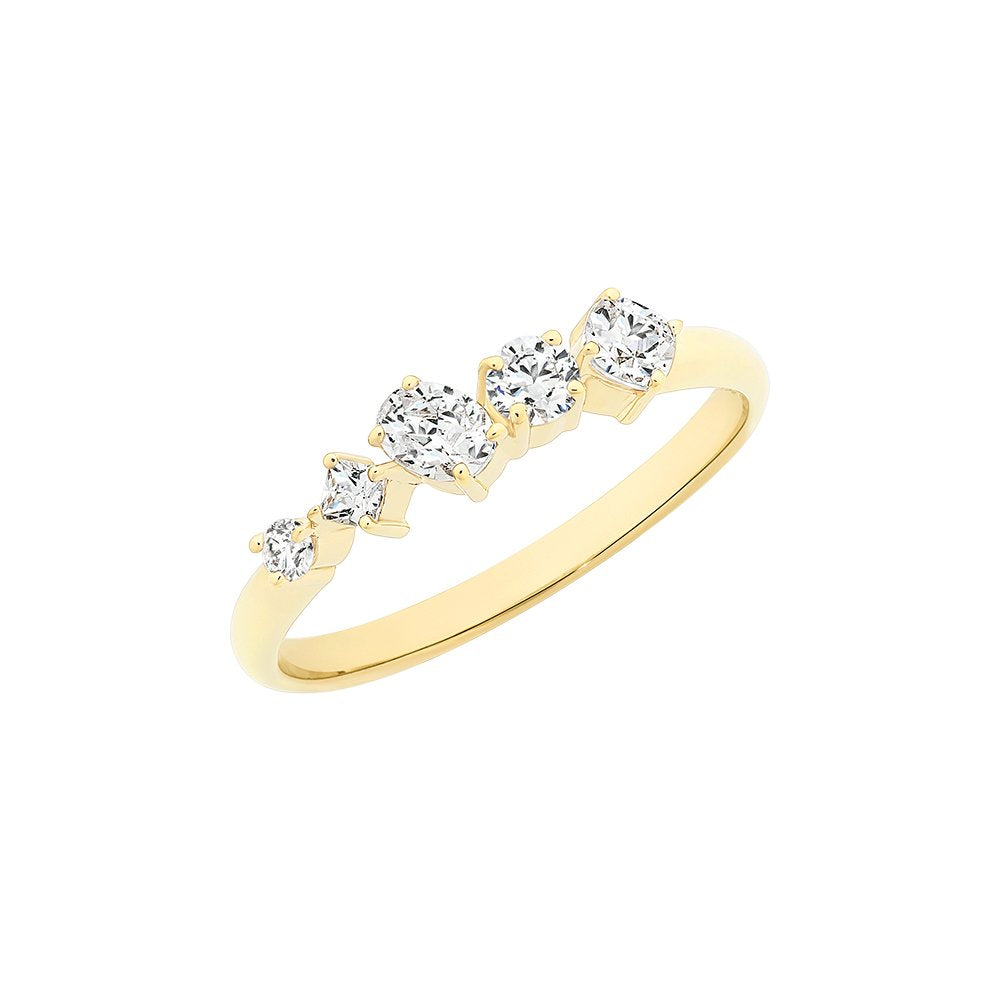 9KY Yellow Gold Cubic Zirconia Ring