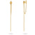 9K Gold Bar Stud with Trace Chain Gold Earrings MF025090