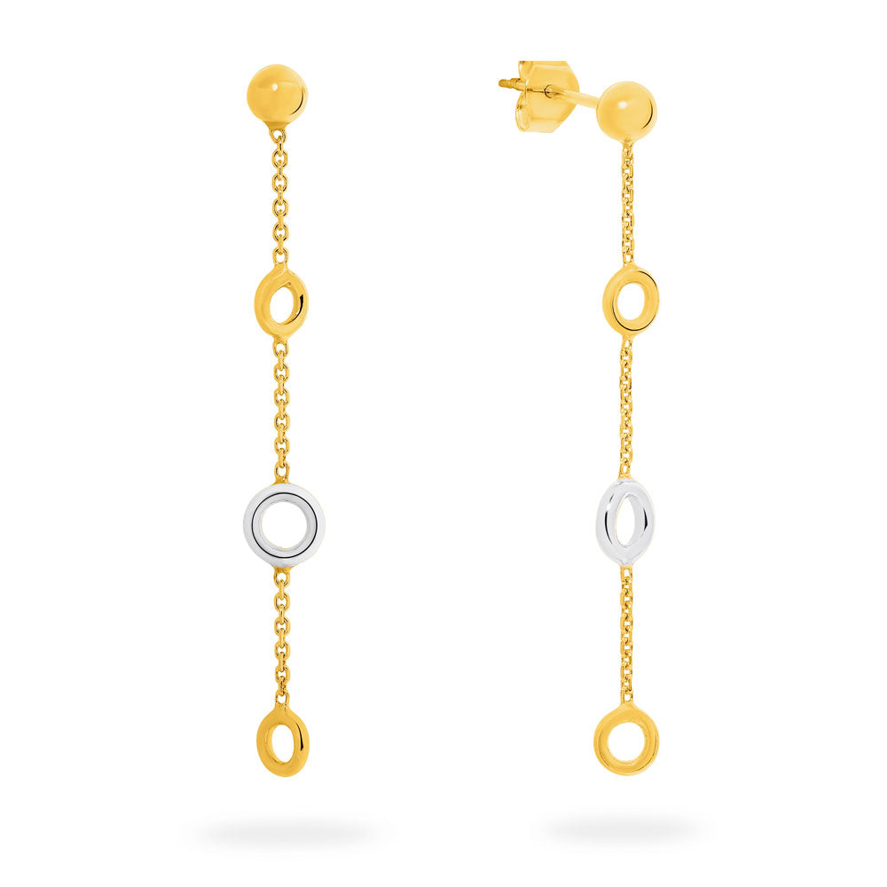 9K Open Ball Trace Chain Earrings MF028072