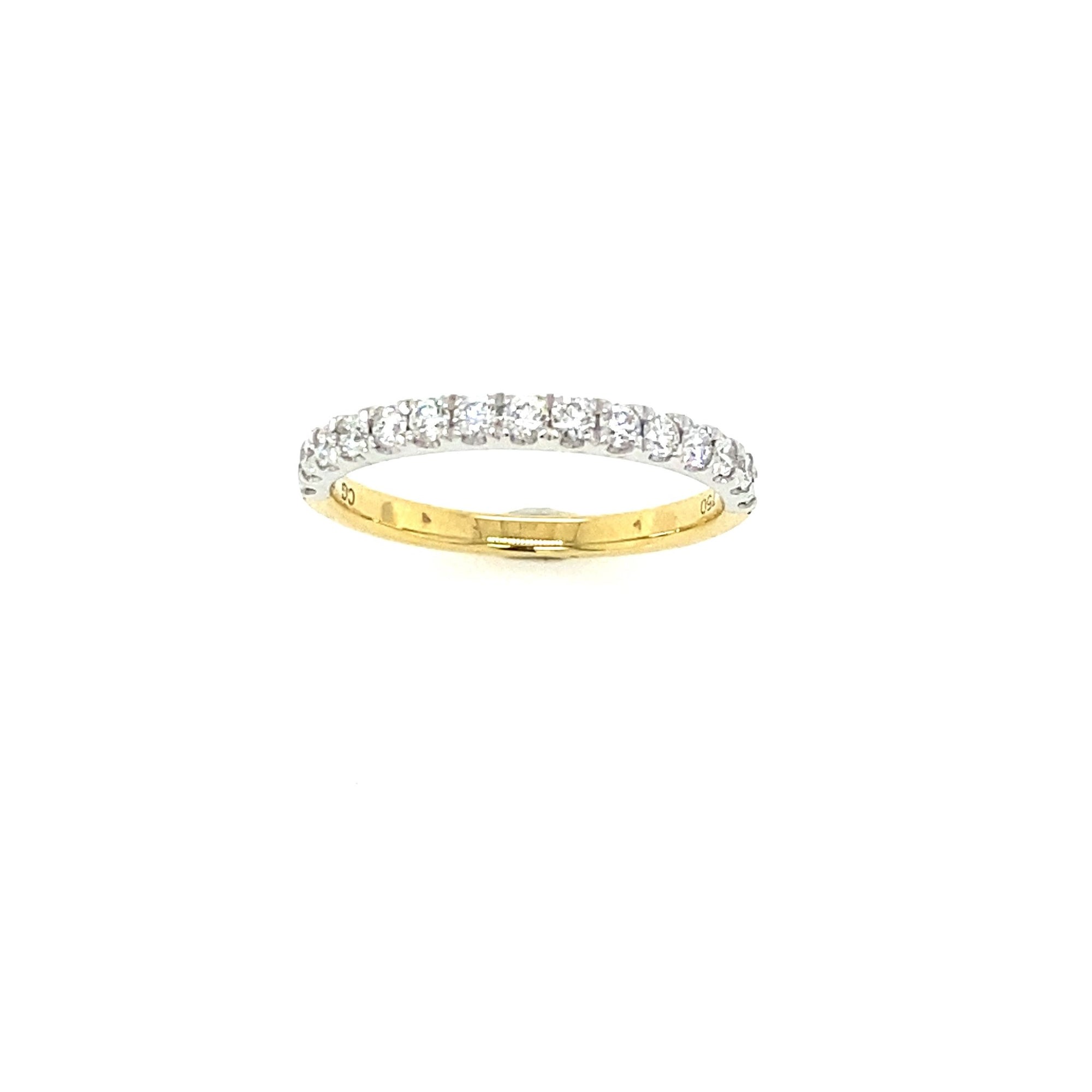 18ct YW 15RD=0.45CT (HI/P1) Diamond French Pave Set Ring