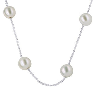 Sterling Silver Freshwater Cultured Pearl Necklace 42cm + 5cm extender