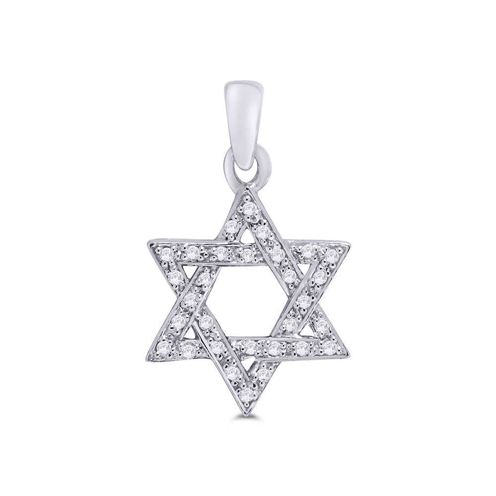 9K/18K White Gold Diamond Set Star of David Pendant