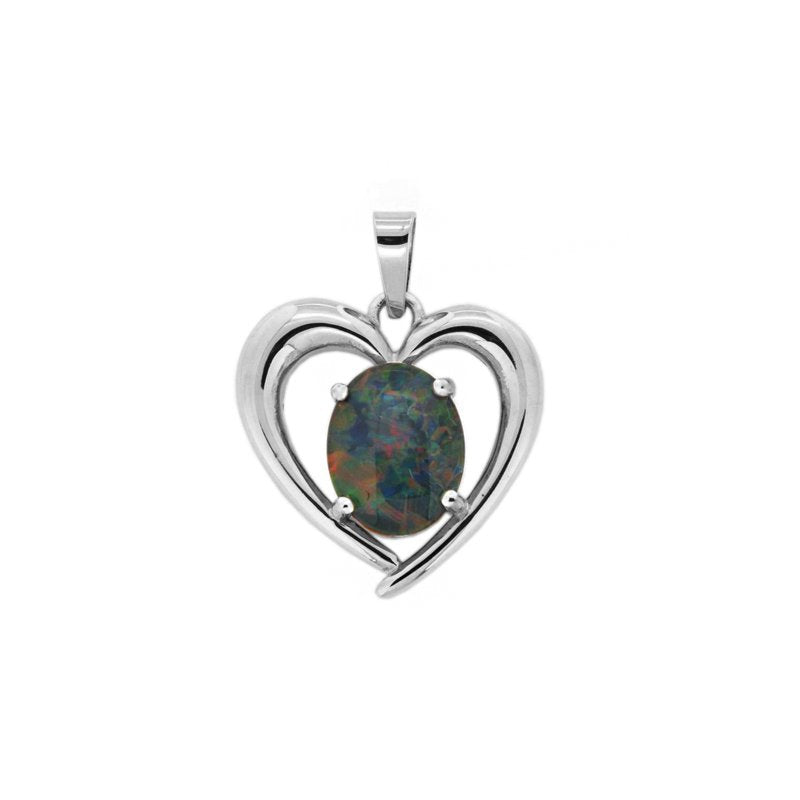 Sterling Silver Lyssa 10x8mm Triplet Opal Pendant