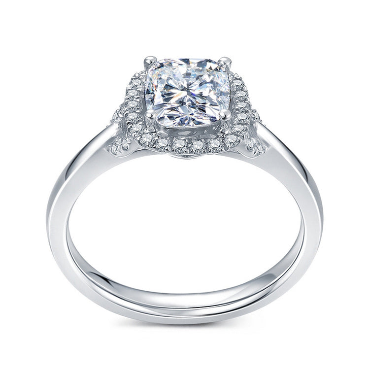 Platinum Princess Cut Semi Diamond Mount