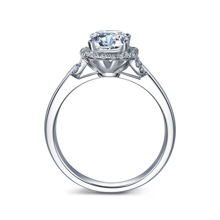 Platinum Princess Cut Semi Diamond Mount
