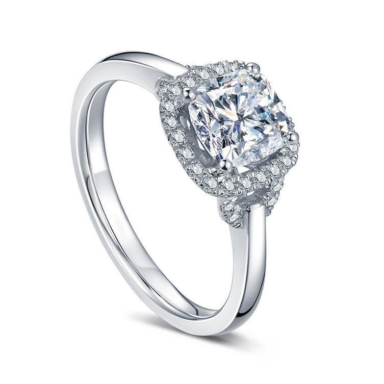 Platinum Princess Cut Semi Diamond Mount