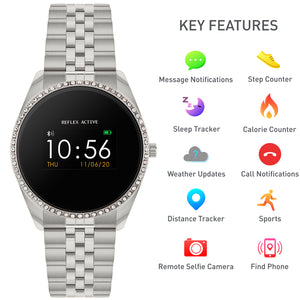 Reflex Active Series 3 Silver Crystal Link Smart Watch RA03-4043