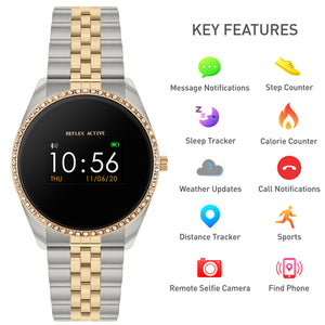 Reflex Active Series 3 Silver Crystal Two-Tone Link Smart Watch RA03-4045