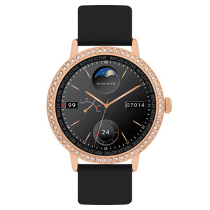 Reflex Active Series 07 Rose Gold Crystal Black Smart Watch RA07-2134