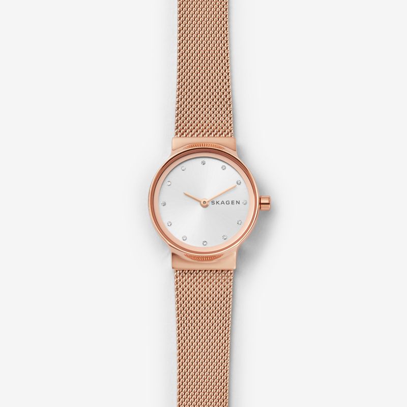 SKAGEN Freja Rose Gold-Tone Steel-Mesh Watch SKW2665