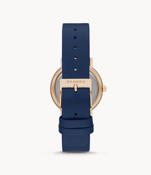SKAGEN Signatur Two-Hand Blue Leather Watch SKW2838