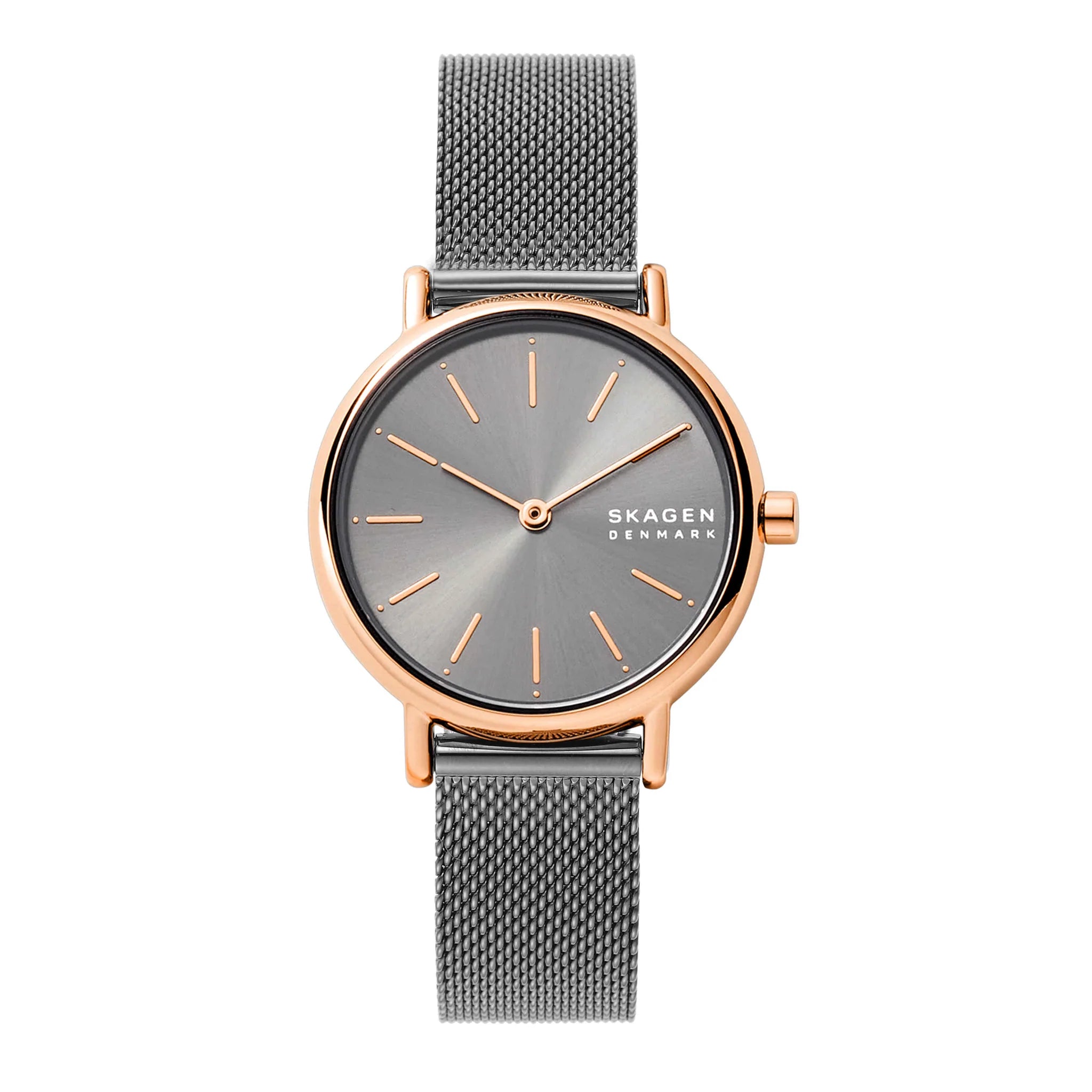 SKAGEN DENMARK 16SSSR STEEL RARE RED FACE DIAL WATCH Silver