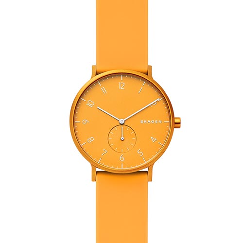 SKAGEN Aaren Kulor Yellow Silicone Watch SKW6510