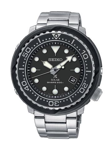 SEIKO PROSPEX SOLAR AIR DIVER SILVER STAINLESS STEEL BAND WATCH SNE497P1