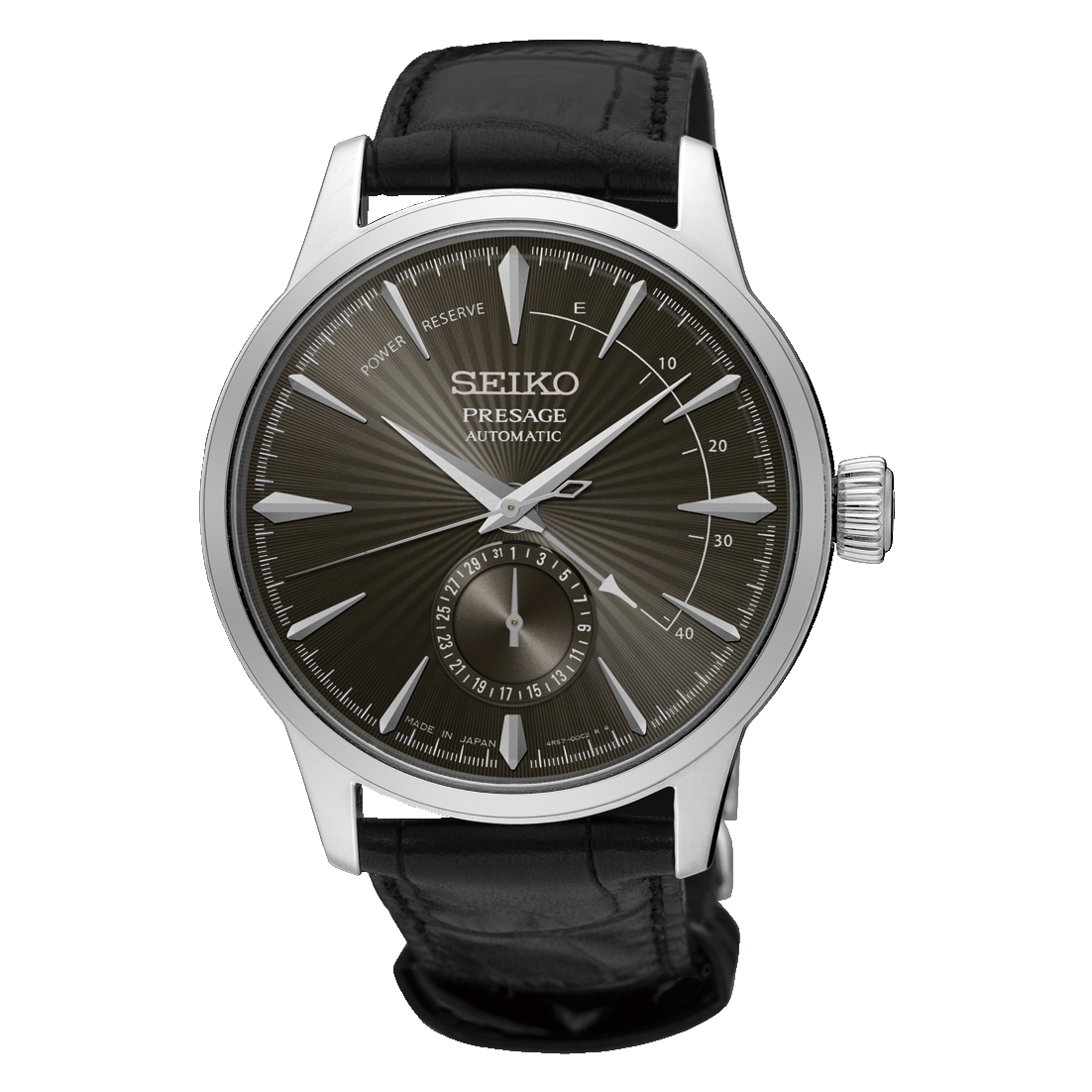 SEIKO Presage Automatic Black Calf Leather Watch SSA345J1