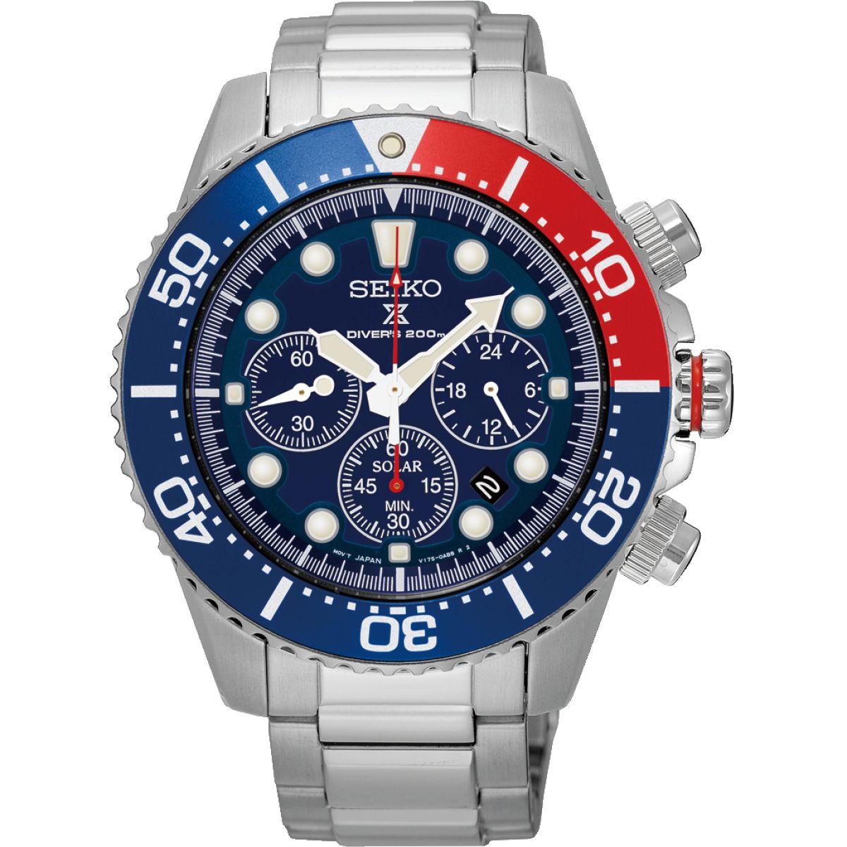 SEIKO Solar Diver Chronograph Men&#39;s Watch SSC019P1