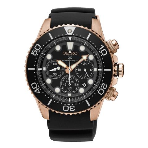 SEIKO PROSPEX DIVER&#39;S AUTOMATIC BLACK SILICONE STRAP WATCH SSC618P1