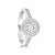 18ct White Gold Bezel Set Diamond Ring with Pave Set Surround and Shoulders ST072B-LIVE-O