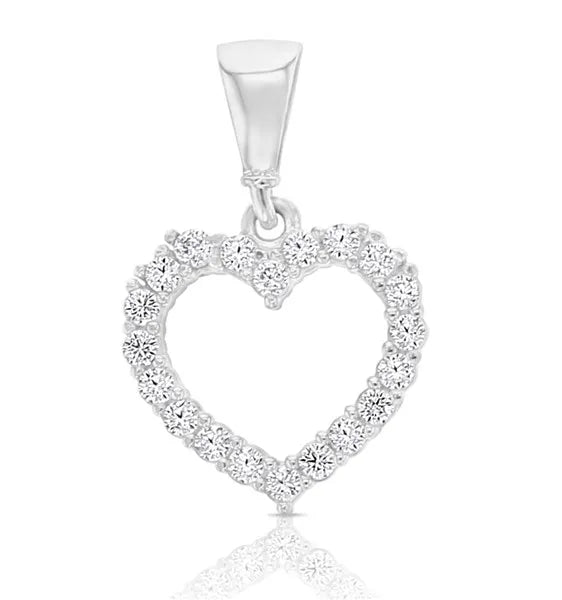 9KW Heart CZ Pendant STPD289