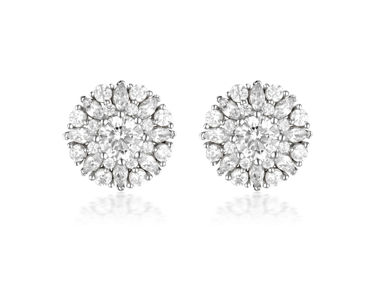 GEORGINI Summer Sorbet Berry Bloom Silver Earrings IE1011W