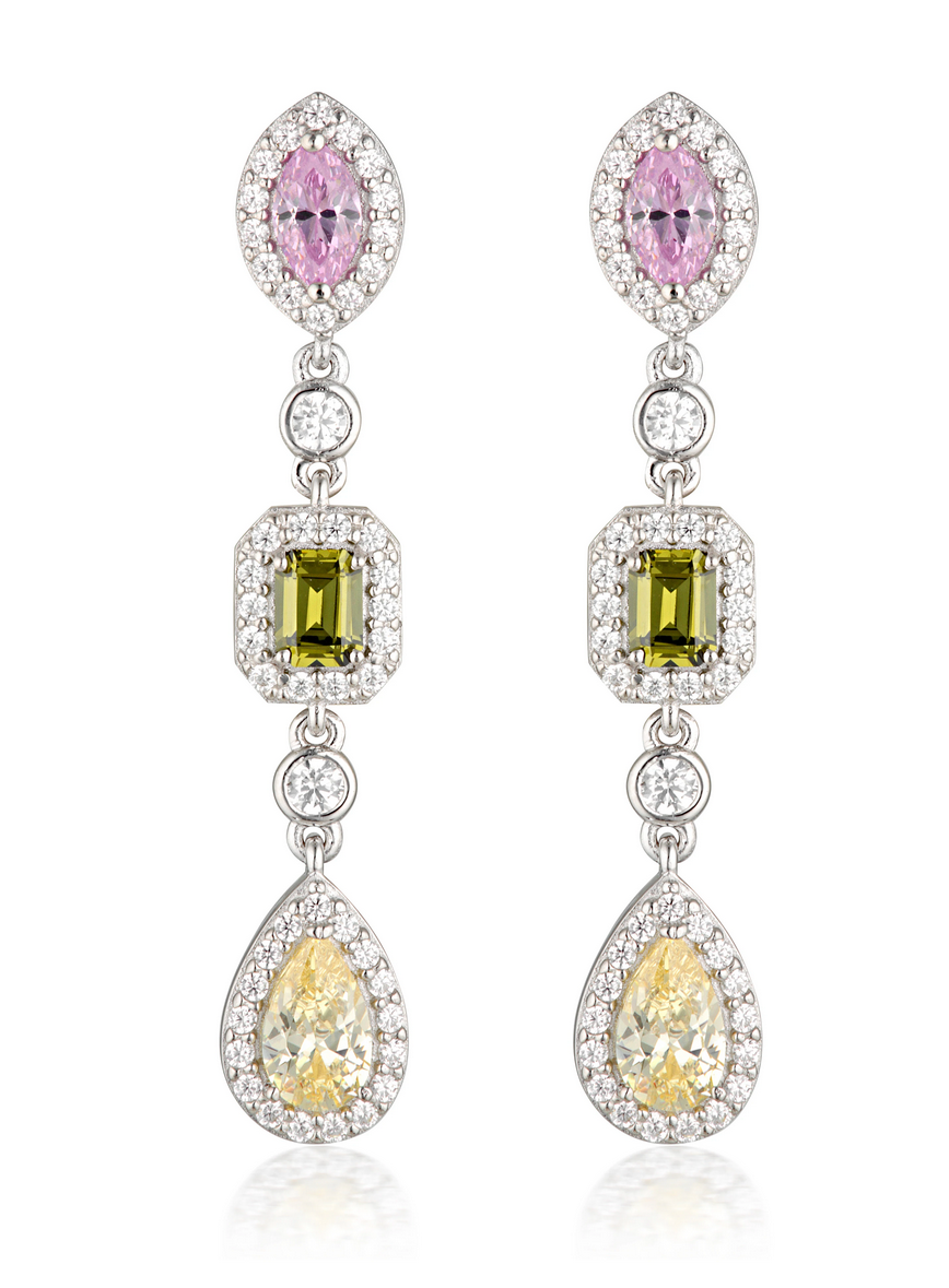 GEORGINI Summer Sorbet Pina Colada Multi Coloured Silver Earrings IE1014MX